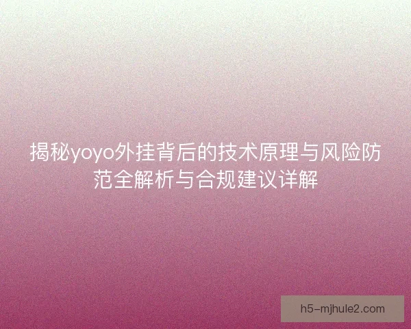 揭秘yoyo外挂背后的技术原理与风险防范全解析与合规建议详解